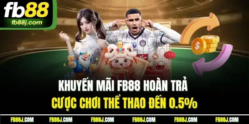 Khuyến mãi FB88 hoàn trả cược chơi thể thao đến 0.5%
